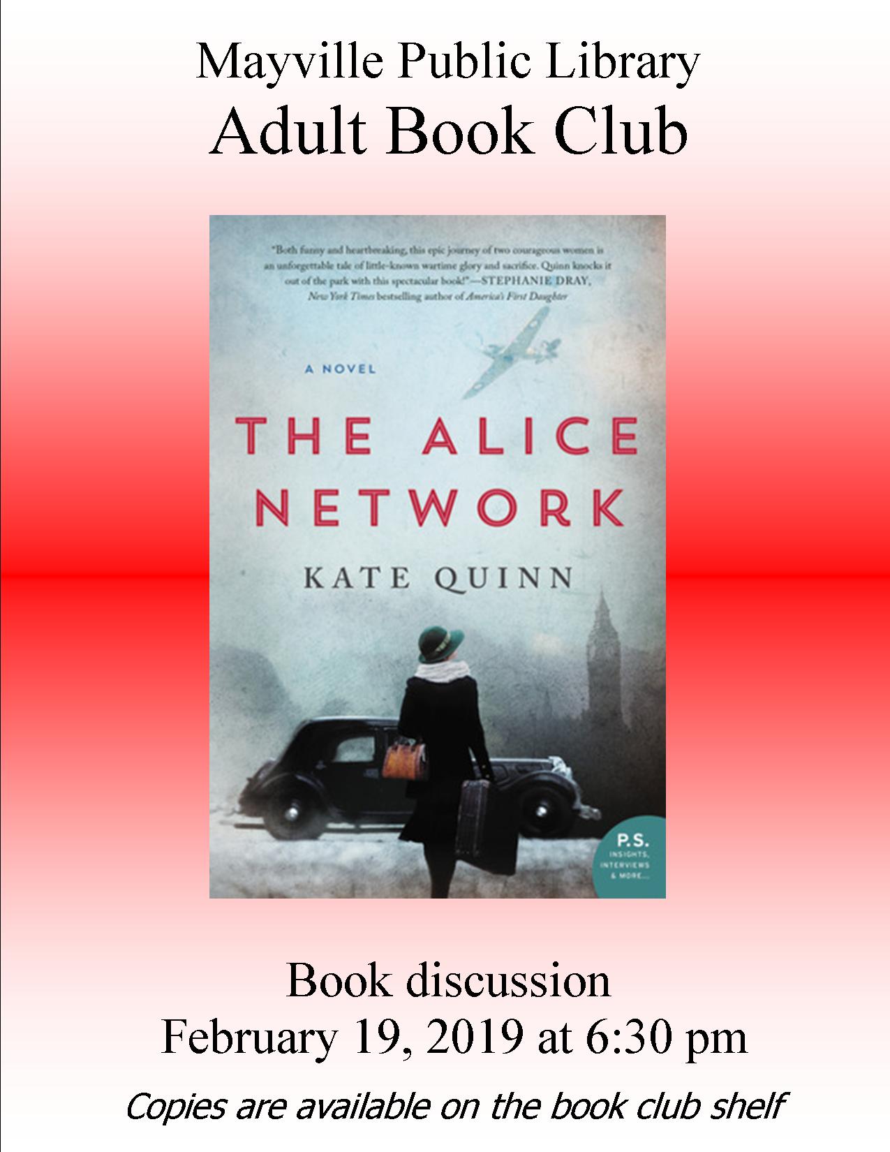 the february adult book club will meet on tuesday february 19 at 6 book club flyer