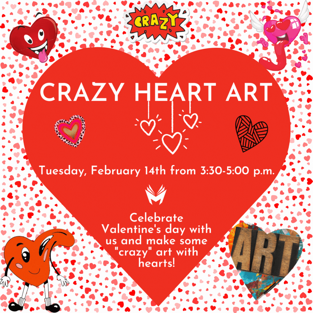 Crazy Heart Art!  Ted & Grace Bachhuber Memorial Library